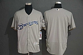 Brewers Blank Gray Flexbase Jersey,baseball caps,new era cap wholesale,wholesale hats